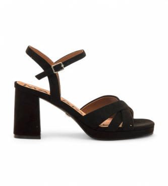 Mariamare para mujer. 68647 Sandalias Cefalu negro (41), Tela, 8 a 10cm, más de 10cm, Hebilla, Casual, Fiesta