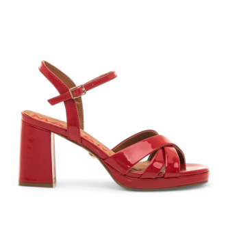 Mariamare para mujer. 68647 Sandalias Cefalu rojo (41), Tela, 8 a 10cm, más de 10cm, Hebilla, Casual, Fiesta