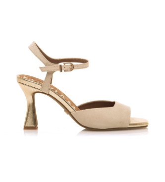 Mariamare para mujer. 68588 Sandalias Nuin Beige (41), Tela, 8 a 10cm, Hebilla, Casual, Fiesta