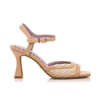 Mariamare para mujer. 68638 Sandalias Nuin Beige (41), Tela, 8 a 10cm, Hebilla, Casual, Fiesta