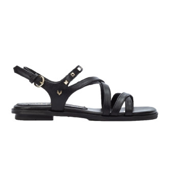 Martinelli para mulher. Sand?lia Mazzini Flat Leather 1535 Preto