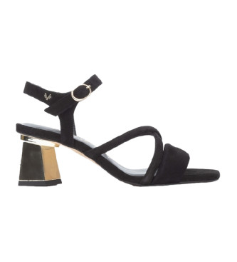 Martinelli para mulher. Carmine Leather Heeled Sandals 1704 Preto