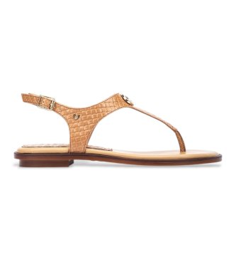 Martinelli para mujer. 1535-B006G Sandalias de Piel Mazzini beige (41), Plano, 1 a 3cm, Hebilla, Casual, Clásico