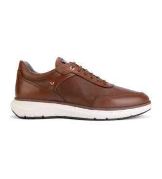 Martinelli para hombre. C025-2992ZY Zapatillas de piel Canterbury marrón (43), Plano, Cordones, Casual