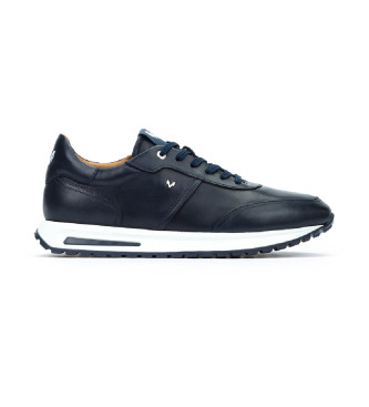 Martinelli para hombre. 1741-2930C Zapatillas de piel Hanbury azul (41), Plano, Cordones, Casual