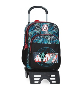 Joumma Bags unisex para niños. 49724T1 Mochila Marvel Shield dos compartimentos con carro negro (OSFA), Casual, Poliéster, moda infantil, Jo