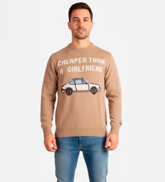 MC2 Saint Barth para hombre. HER0001 Jersey Chaper marrón (XL), Casual, Lana