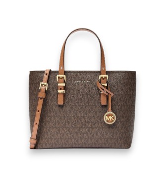 Michael Kors For Woman. 32S6GQNC0L Quinn Small Brown Bag (Osfa), Casual, Canvas