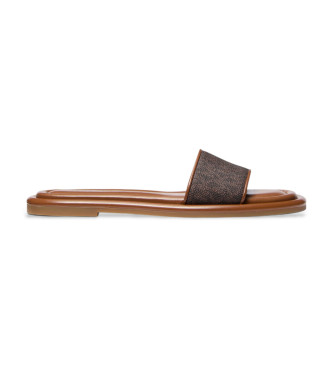 Michael Kors para mujer. 40S5DNFS1B Sandalias Dana marrón (36), Plano, Ninguno, Casual