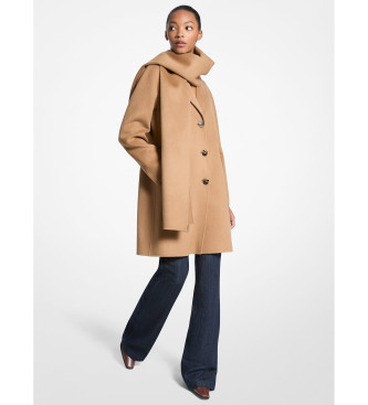 Michael Kors para mujer. 77A7146M22 Abrigo con bufanda Dfw Coat marrón (M), Casual, Lana