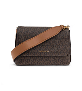 Michael Kors para mujer. 30T5G8ZM1B Bandolera Nessa pequeña con logotipo marrón (OSFA), Casual, PVC