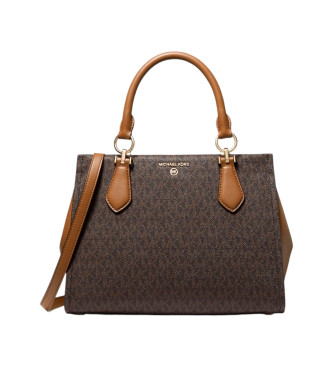 Michael Kors para mujer. 30S2G6AS2B Bolso satchel Marilyn mediano con logotipo marrón (OSFA), Casual, Poliéster
