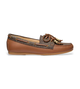 Michael Kors para mujer. 40S6FAFR1B Mocasines de Piel Fallon marrón (41), Plano, 1 a 3cm, Ninguno, Casual, Clásico
