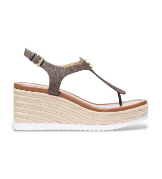 Michael Kors para mujer. 40S6VAMS1B Cuñas logotipo marrón (37), 5 a 8cm, Hebilla, Casual