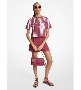 Michael Kors Para Mujer. MT551R9HM7 Camiseta Corta De AlgodóN A Rayas Con Logotipo Rojo (Xs), Casual, Manga Corta-image