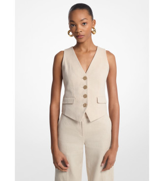 Michael Kors para mujer. MS5101CH6R Chalecos Lino beige (28), Casual