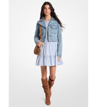 Michael Kors para mujer. MS610DYLAA Chaqueta corta denim azul (M), Casual, Algodón
