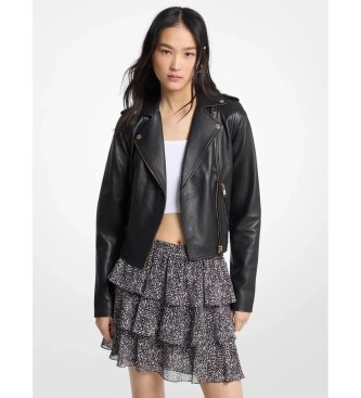 Michael Kors Chaqueta motera de piel negro