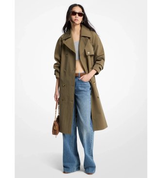 Michael Kors Gabardina oversize de algodón lavado y nailon marrón verdoso