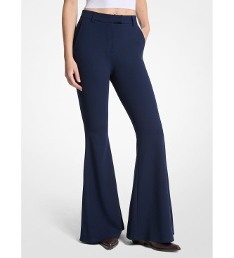 Michael Kors für Damen. MF430PH667 Blaue Schlagjeans aus Stretch-Krepp mit ausgestelltem Bein (M), Lässig, Polyester