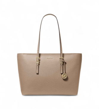 Michael Kors para mujer. 30T5GQNT9L Bolso tote Quinn grande de piel granulada beige (OSFA), Casual