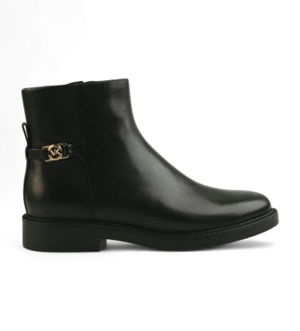 Michael Kors para mujer. 40F5MAME5L Botines de piel Mandy negro (37), Plano, Cremallera, Casual