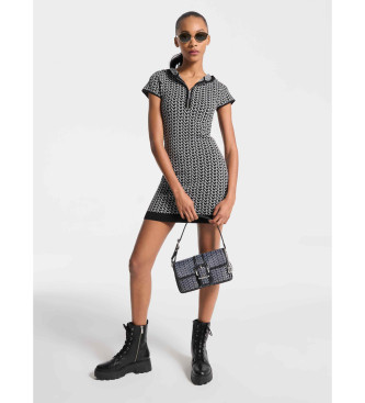 Michael Kors Para Mujer. MT5834LHQG Vestido De Jacquard Con Capucha Y Logotipo MK2000 Negro (M), Casual, Viscosa, Manga Corta-image