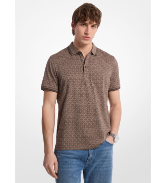 Michael Kors para hombre. CS550V85KS Polo Greenwich marrón (XXL), Casual, Algodón, Manga corta