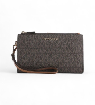 Michael Kors para mujer. 32F1GJ6W4B Monedero de piel Jet Set canvas marrón (OSFA), Casual