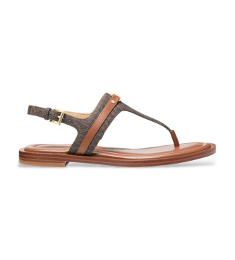 Michael Kors para mujer. 40S5MAFS1B Sandalias Mandy marrón (36), Plano, Hebilla, Casual