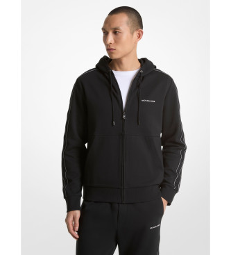 Michael Kors para hombre. CT4524K5MF Sudadera con cremallera y rayas negro (XXL), Casual, Algodón, Manga larga