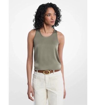 Michael Kors Camiseta sin mangas de satén verde