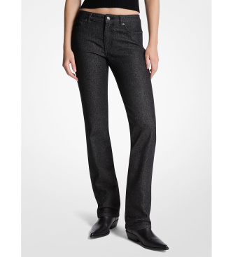 Michael Kors para mujer. MF59092FKE Vaquero de denim elástico de pitillo con tachuelas negro (M), Casual, Algodón