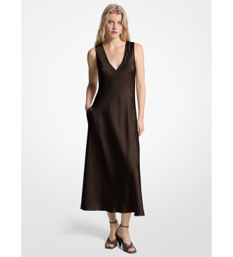 Para mujer. MF5839EAYJ Vestido midi de satén (M), Casual, Sin mangas / Tirantes, Poliéster Reciclado, Sostenible