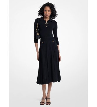Michael Kors Vestido tipo polo de punto elástico negro