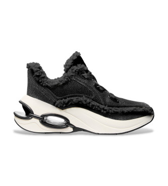 Michael Kors para mujer. 43F5TRFS3L Zapatilla Toni de piel desgastada y sherpa negro (39), 5 a 8cm, Cordones, Casual