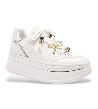 Michael Kors Para Mujer. 43F5HYFS2L Zapatillas De Piel Hayes Blanco (38), 3 A 5Cm, Cordones, Casual-image