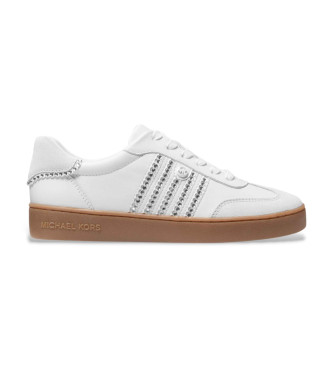 Michael Kors para mujer. 43T5SCFS2L Zapatillas Scotty Lace up blanco (39), Piel, Plano, Cordones, Casual