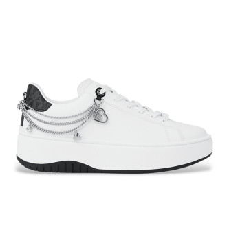 Michael Kors para mujer. 43R6DTFS6L Zapatillas Dottie de piel blanco (40), Plano, Cordones, Casual