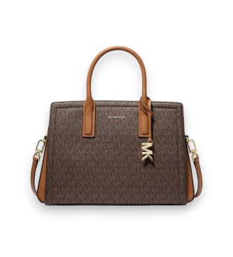 Michael Kors för kvinnor. 30R5G9IS6B Medium Laila axelremsväska med brun logotyp (OSFA), Casual, Presenning