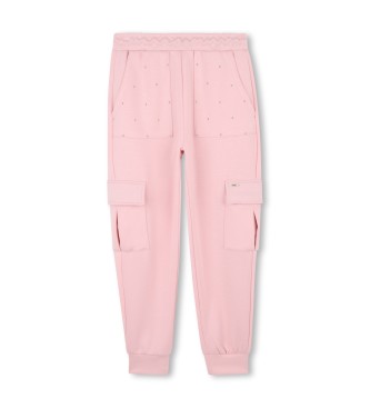Michael Kors para niña. R30446 Pantalón Jogging rosa (14años= 162cm), Casual, Poliéster, moda infantil