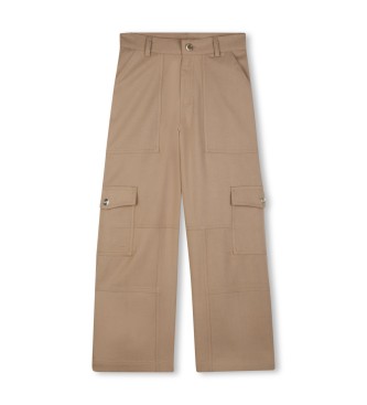 Michael Kors para niña. R30579 Pantalón Sarga marrón (8Años= 126cm), Casual, Algodón, moda infantil