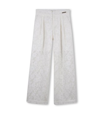 Michael Kors para niña. R30654 Pantalón Ceremonia blanco (10Años= 138cm), Casual, Algodón, moda infantil