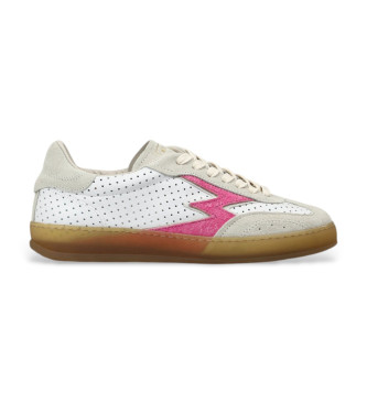 MOA Concept para mujer. CL068 Zapatillas de Piel Club blanco (39), Plano, Cordones, Casual