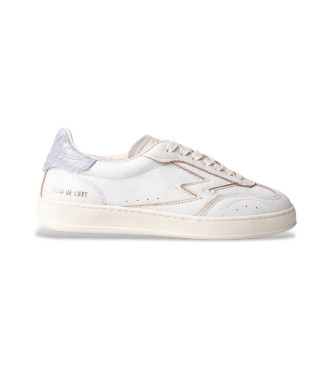 MOA Concept para mujer. CL277 Zapatillas de Piel Club blanco (36), Plano, Cordones, Casual