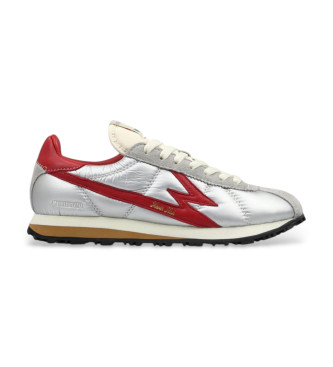 MOA Conceptvoor vrouwen. FL084 Grijze Flash Leren Sneakers (41), Leer, Plat, Veters, Casual, Grijs