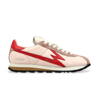 MOA Conceptvoor vrouwen. FL089 Roze Flash Leren Sneakers (39), Leer, Plat, Veters, Casual