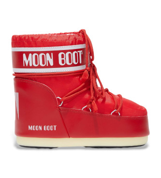 Moon Boot para mujer. 80D1409340 Botas Icon Low Nylon rojo (33/35), Plano, Ninguno, Casual, Nieve