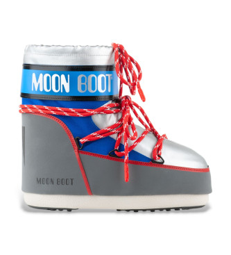 Moon Boot unisex. 80D1409650 Botas Icon Low Space Racing gris (42/44), Plano, Cordones, Casual