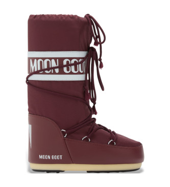 Moon Boot unisex. 80D1400440 Botas Icon Nylon castanho (39/41), Plano, Cordão, Casual, Grená